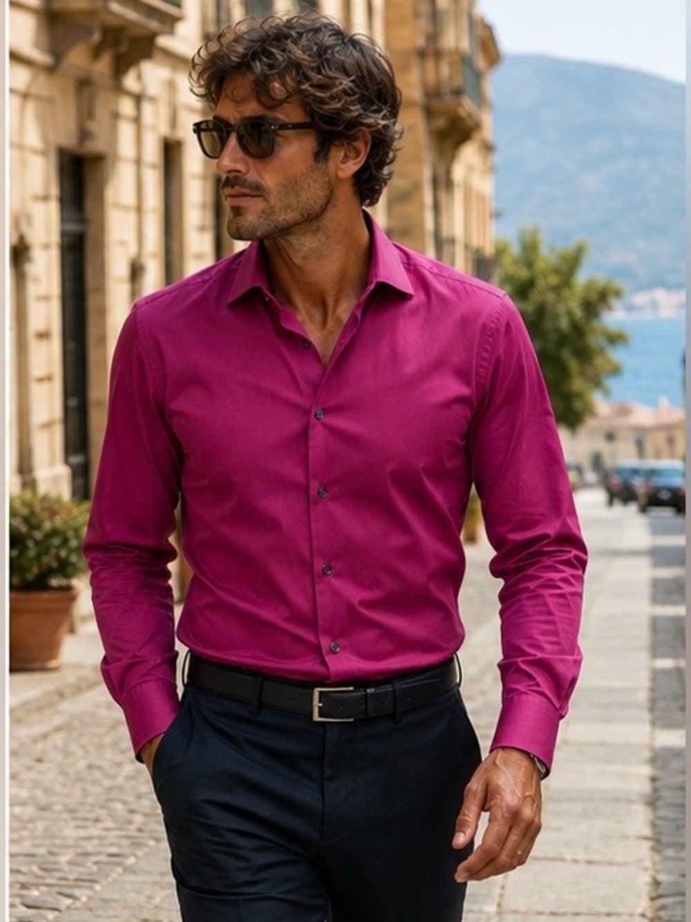 ETON OF SWEDEN MEN’S 100% COTTON SHIRT — MAGENTA | SIZE 17 / 43